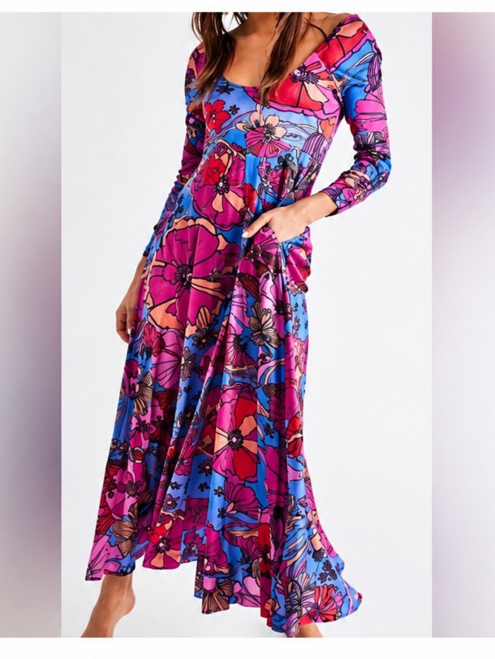 Free People Floral Scoopneck Maxi